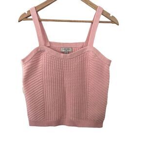 Sandy Liang Womens Sweater NWOT 
Tank Top Crop Knit Pink Sleeveless